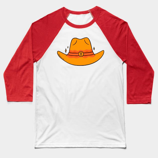 Gemini Cowboy Hat Baseball T-Shirt by Doodle by Meg